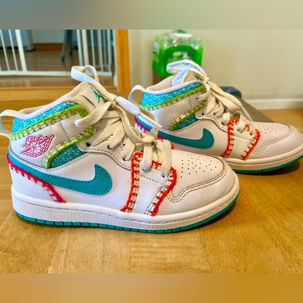 12 youth nike air Jordan 1 mid “multi knit” shoes